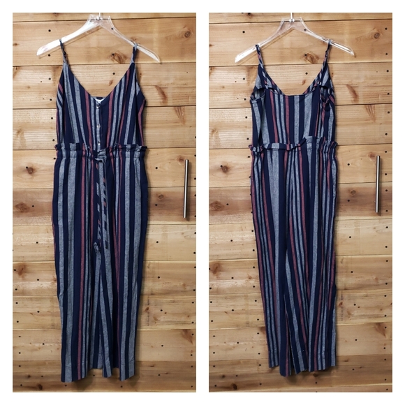 Splendid Pants - NWT Splendid Crosshatch Striped Tie Waist Jumpsuit
